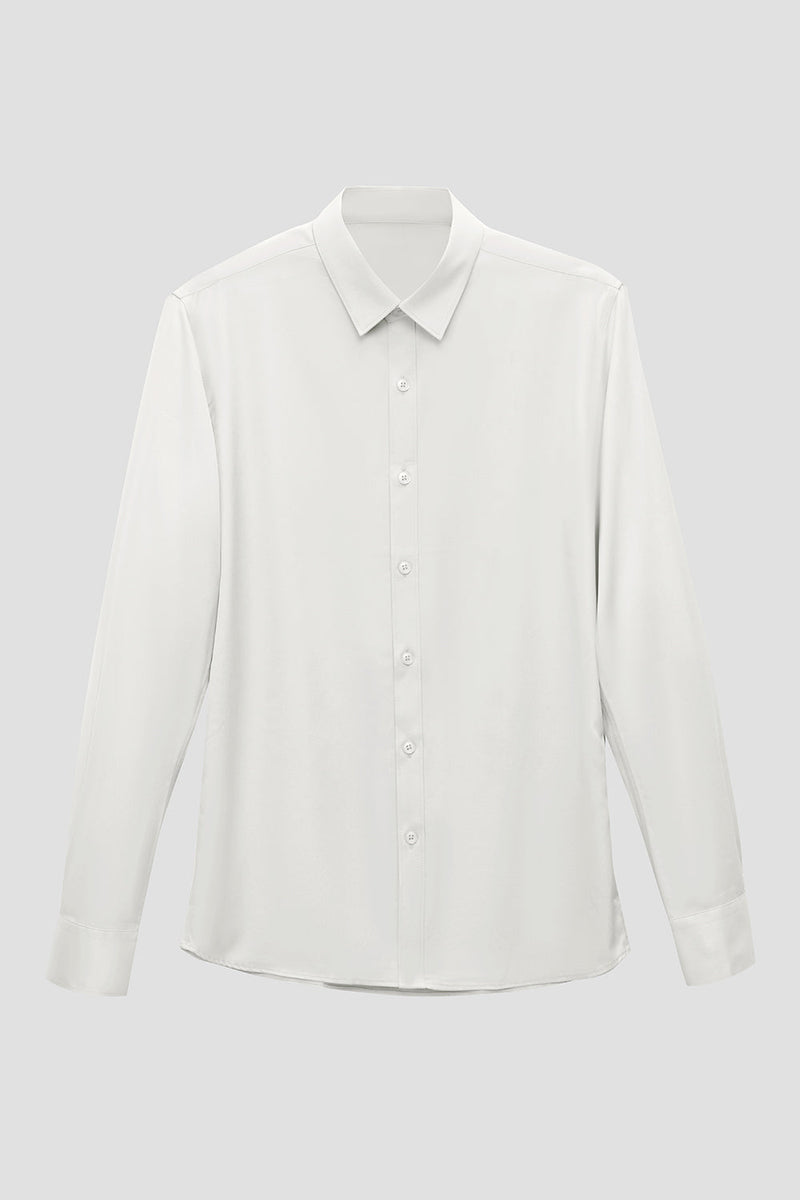 Load image into Gallery viewer, White Men&#39;s Long Sleeves Suit Shirt