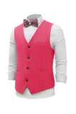 Fuchsia Single Breasted Shawl Lapel Men's Suit Vest