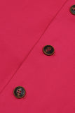 Fuchsia Single Breasted Shawl Lapel Men's Suit Vest