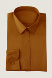 Camel Solid Long Sleeves Suit Shirt