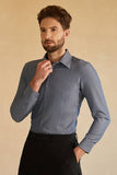 Long Sleeves Grey Men's Suit Shirt