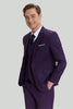 Load image into Gallery viewer, Purple Notched Lapel 3 Piece Tuxedo One Button Men&#39;s Suits