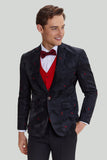 Notched Lapel Single Breasted Black Blazer