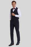 Men's 3 Piece Pinstripe Dark Grey Tuxedo Suit