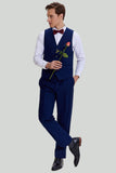 Men's Navy 3-piece Tuxedo One Button Slim Fit Wedding Suits