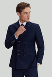 Navy Double Breasted Men's Blazer