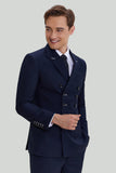 Men's Navy 2 Piece Tuxedo Double Breasted Suit