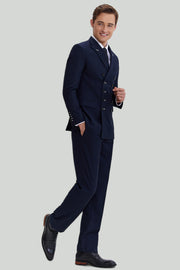 Men's Navy 2 Piece Tuxedo Double Breasted Suit