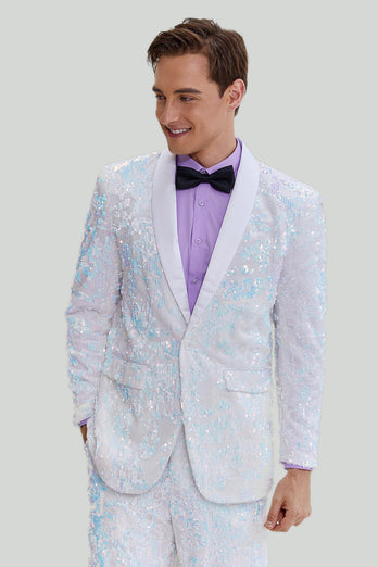 Men's Slim Fit 2 Piece Suit One Button Shawl Lapel Tuxedo for Wedding