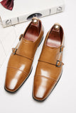 Black Monk Strap Men's Leather Slip-On Dress Shoes