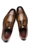Load image into Gallery viewer, Brown Lace-Up Men&#39;s Leather Slip-On Dress Shoes