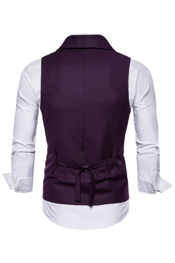 Black Double Breasted Shawl Lapel Men's Suit Vest