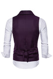 Black Double Breasted Shawl Lapel Men's Suit Vest