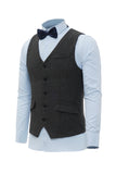 Black Single Breasted Shawl Lapel Men's Suit Vest