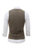 Black Single Breasted Shawl Lapel Men's Suit Vest