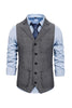 Load image into Gallery viewer, Brown Tweed Single Breasted Notched Lapel Men&#39;s Suit Vest