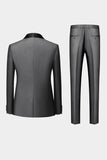 Grey Shawl Lapel Men's 3 Pieces Suits