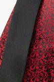 Black Shawl Lapel Jacquard 3 Pieces Men's Suits