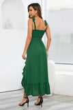 Spaghetti Straps Green Summer Dress with Belt