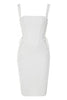 Load image into Gallery viewer, Bodycon White Cocktail Dress with Lace-up