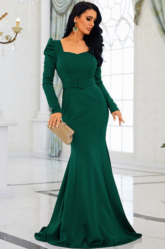 Dark Green Mermaid Mother of the Bride Dress with Slit