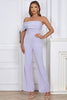 Load image into Gallery viewer, Lavender Off the Shoulder Prom Jumpsuits