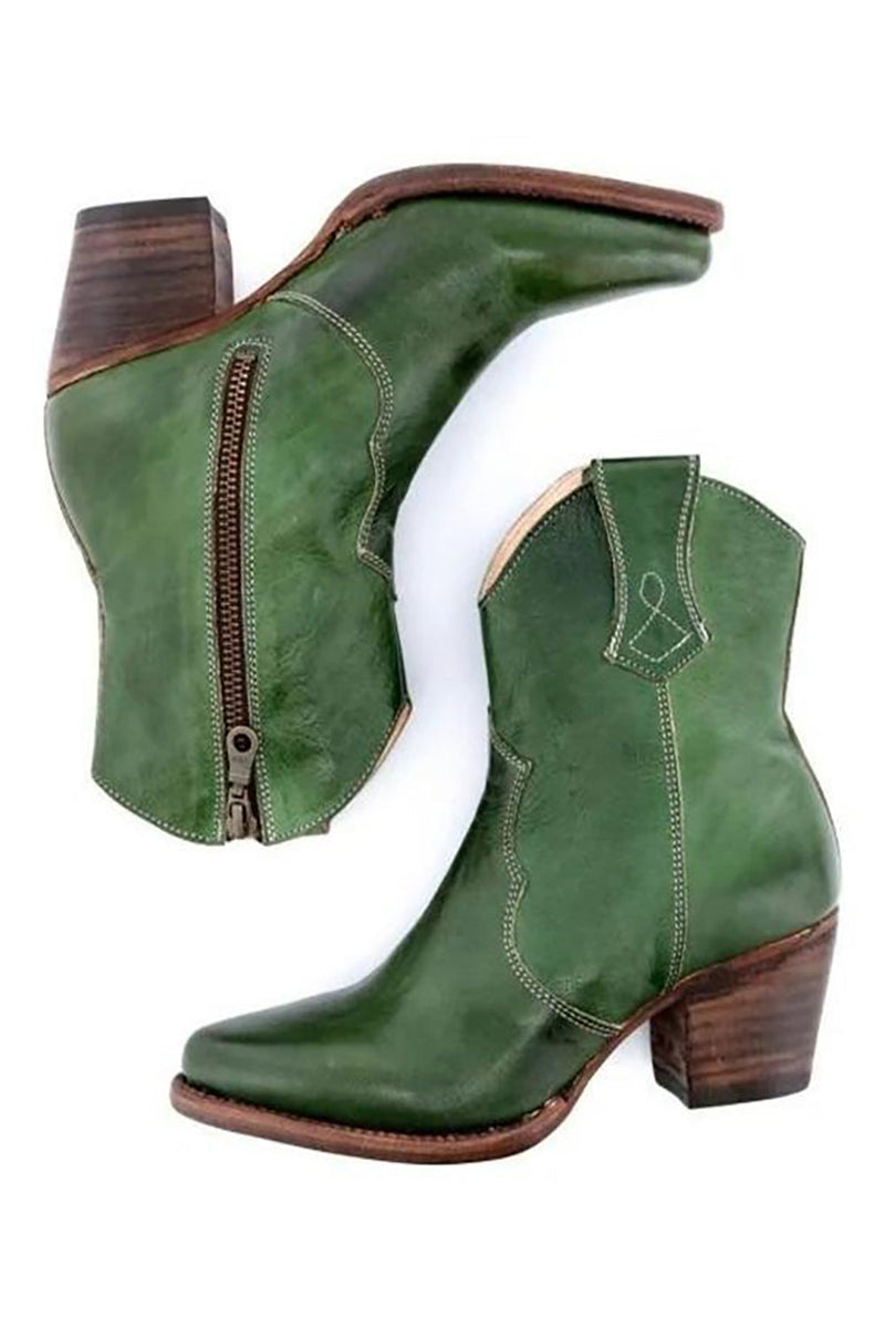Load image into Gallery viewer, Brown PU Leather Chunky Steels Boho Boots