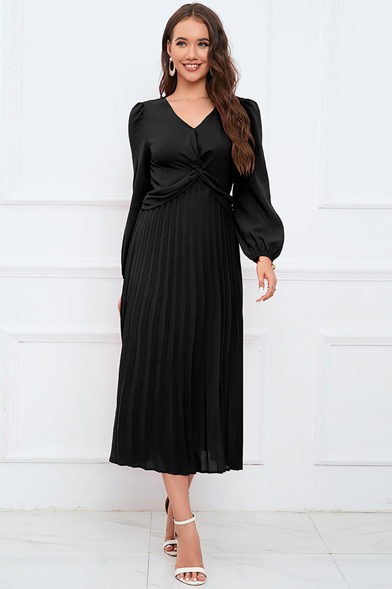 Load image into Gallery viewer, Long Sleeves Dark Green Casual Dress