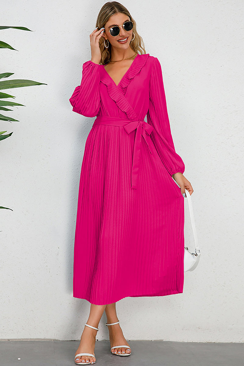 Load image into Gallery viewer, Long Sleeves Black Casual Dress with Ruffles