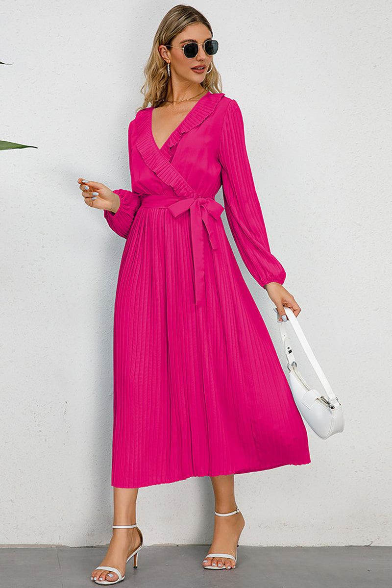Load image into Gallery viewer, Long Sleeves Black Casual Dress with Ruffles