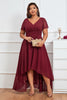 Load image into Gallery viewer, Burgundy A-line V-neck Chiffon Long Mother of Bride Dress