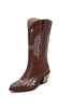 Load image into Gallery viewer, Black Embroidery Mid Calf Chunky Heel Western Boots