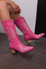 Load image into Gallery viewer, Black Embroidery Mid Calf Chunky Heel Western Boots