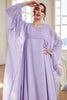 Load image into Gallery viewer, Boat Neck Fringes Lilac Formal Dress with Cape