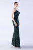 Load image into Gallery viewer, Glitter Mermaid Spaghetti Straps Beaded Symphony Black Formal Dress With Side Slit