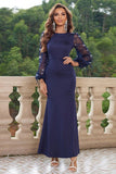 Dark Green Mermaid Long Sleeves Prom Dress