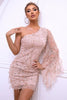 Load image into Gallery viewer, White One Shoulder Sequins Short Party Dress