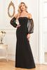 Load image into Gallery viewer, Black Mermaid Strapless Long Prom Dress