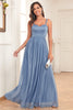 Load image into Gallery viewer, Blue A-Line Spaghetti Straps Long Prom Dress