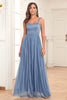 Load image into Gallery viewer, Blue A-Line Spaghetti Straps Long Prom Dress