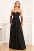 Load image into Gallery viewer, Black A-Line Spaghetti Straps Long Prom Dress