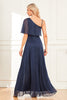 Load image into Gallery viewer, Sparkly A-Line Navy Prom Dress with Slit