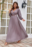 Burgundy Long Sleeves A Line Mother of the Bride Dress