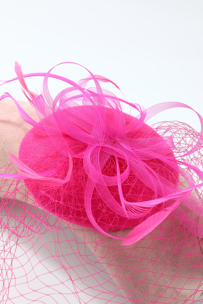 Load image into Gallery viewer, Fuchsia Women 1920s Headpieces With Veil