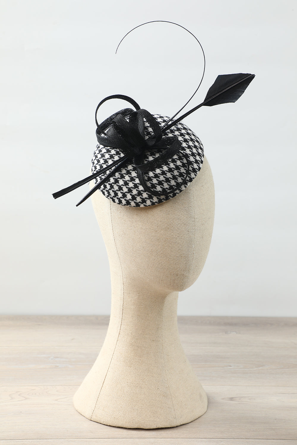 Black White Grid 1920s Headpieces
