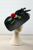 Black 1920s Headpieces with Flower