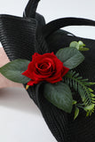 Black 1920s Headpieces with Flower