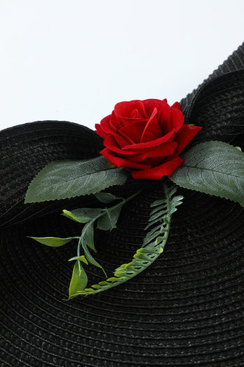 Black 1920s Headpieces with Flower