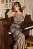 Load image into Gallery viewer, Jewel Black Blush 1920s Party Dress with Backless
