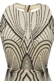 Black Gold Ivory 1920s Formal Party Dress